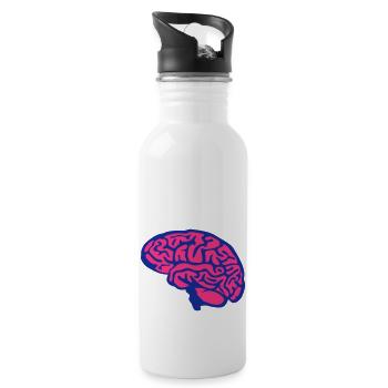 cerveau cervelle 1501 - Gourde avec paille intégrée - blanc - Droite