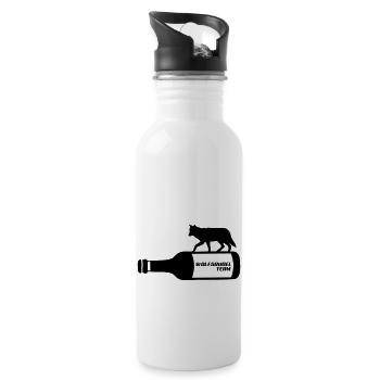 wolfsrudel_team - Trinkflasche mit integriertem Trinkhalm - Weiß - Rechts
