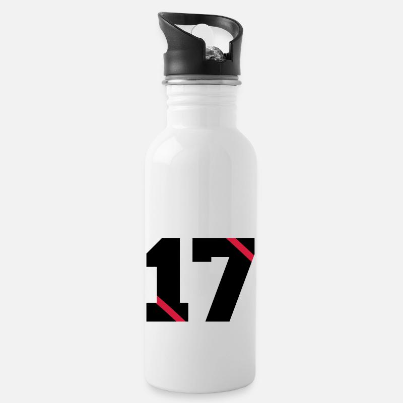 17 - Trinkflasche mit integriertem Trinkhalm - Weiß