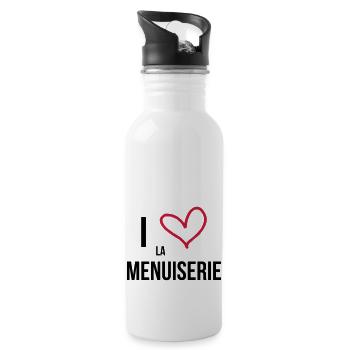 Menuisier / Menuiserie / Bois / Charpentier - Water bottle with straw - white - Right
