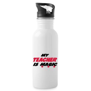 My teacher is magic - Water bottle with straw - white - Right