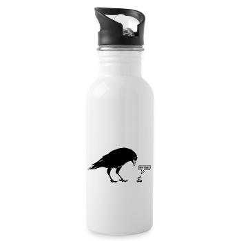 INOLA - Crow vs Karate-Wurm - Trinkflasche mit integriertem Trinkhalm - Weiß - Rechts