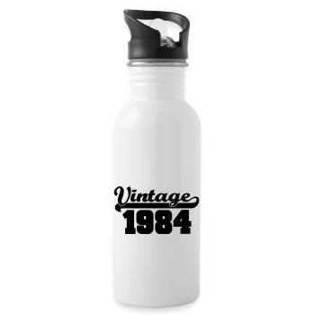 vintage 1984 - Water bottle with straw - white - Right