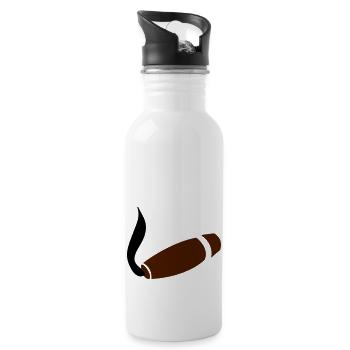 zigarre3 - Trinkflasche mit integriertem Trinkhalm - Weiß - Rechts