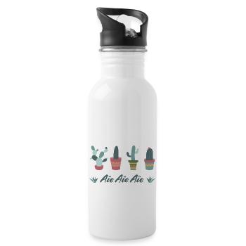 Cactus - Gourde avec paille intégrée - blanc - Droite
