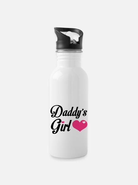 Daddy's Girl - Water bottle with straw - white