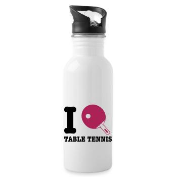 Tischtennis - Trinkflasche mit integriertem Trinkhalm - Weiß - Rechts