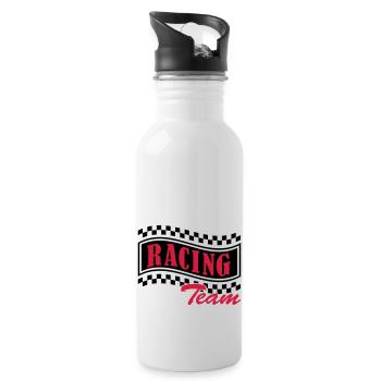 racing_team_002 - Trinkflasche mit integriertem Trinkhalm - Weiß - Rechts