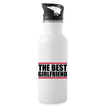 the best girlfriend - Trinkflasche mit integriertem Trinkhalm - Weiß - Rechts