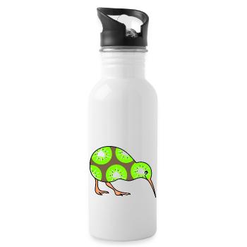 Kiwi (b) - Trinkflasche mit integriertem Trinkhalm - Weiß - Rechts