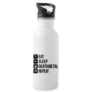 death metal - Water bottle with straw - white - Right
