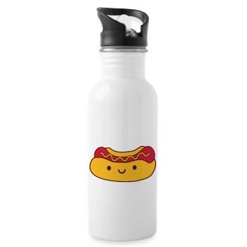 Suesser Hot Dog - Trinkflasche mit integriertem Trinkhalm - Weiß - Rechts