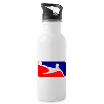 Fussball Soccer - Trinkflasche mit integriertem Trinkhalm - Weiß - Rechts