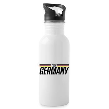 germany team - Trinkflasche mit integriertem Trinkhalm - Weiß - Rechts