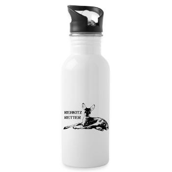 Rehkitz 17 - Trinkflasche mit integriertem Trinkhalm - Weiß - Rechts