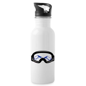 ski goggles - Water bottle with straw - white - Right