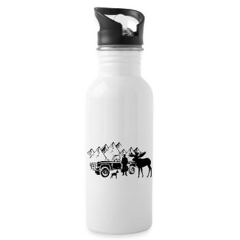 Car - Water bottle with straw - white - Right
