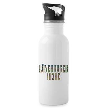 Lüneburger Heide Deutschland Landschaft - Trinkflasche mit integriertem Trinkhalm - Weiß - Rechts
