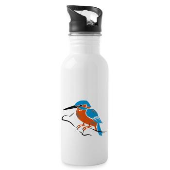 kingfisher - Water bottle with straw - white - Right