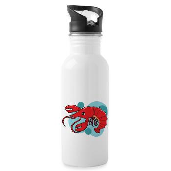 Hummer - Trinkflasche mit integriertem Trinkhalm - Weiß - Rechts