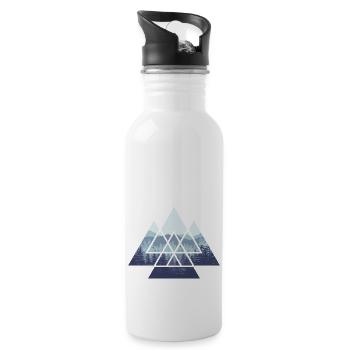 Wald Minimalismus Natur Geometrie - Trinkflasche mit integriertem Trinkhalm - Weiß - Rechts