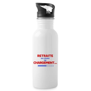 Retraite en cours de chargement...... - Gourde avec paille intégrée - blanc - Droite