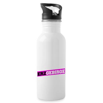 Erzgebirge - Trinkflasche mit integriertem Trinkhalm - Weiß - Rechts