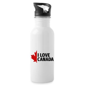 I love Canada Maple Leaf Canada Vancouver Ottawa - Water bottle with straw - white - Right