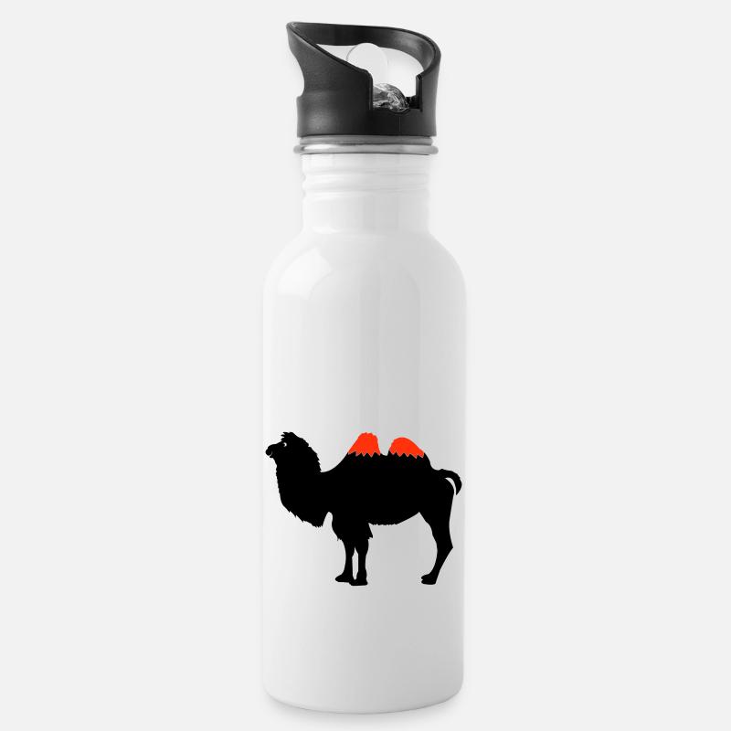 Silhouette de chameau - Gourde avec paille intégrée - blanc