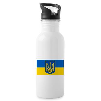 Ukraine - Gourde avec paille intégrée - blanc - Droite