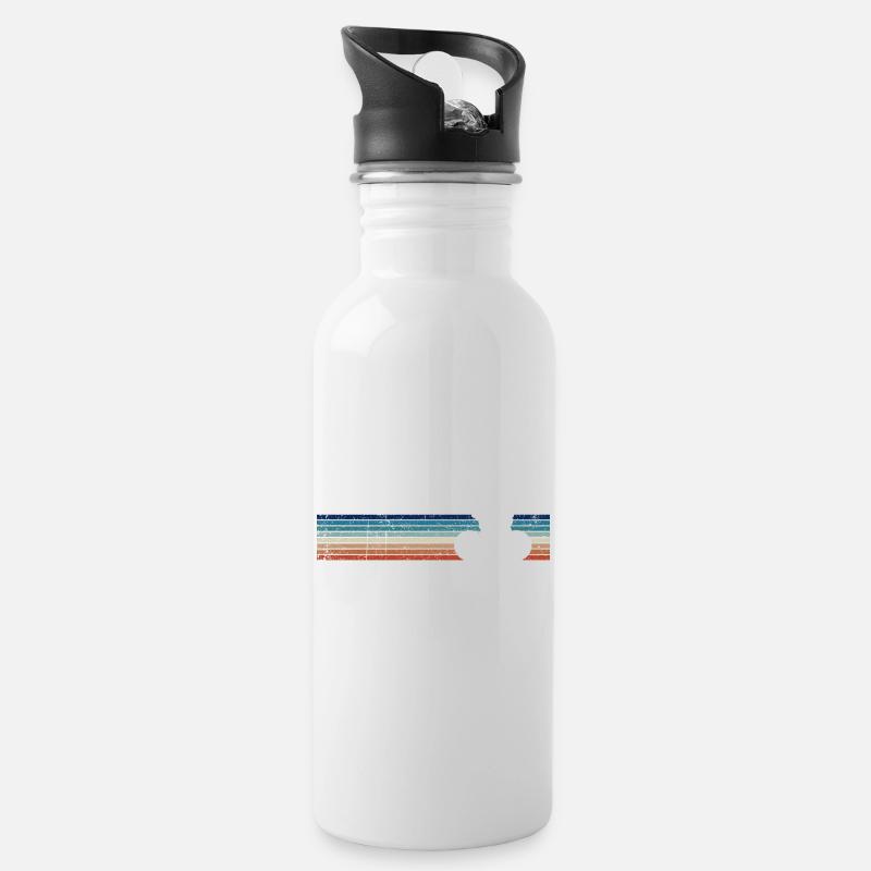 Fahrrad Vintage Retro - Trinkflasche mit integriertem Trinkhalm - Weiß