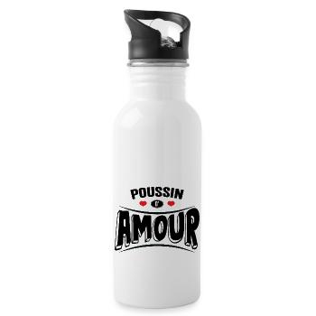 Poussin d'amour - Gourde avec paille intégrée - blanc - Droite
