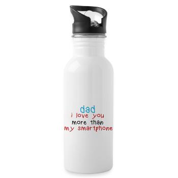 Dad I Love You More Than My Smartphone - Water bottle with straw - white - Right