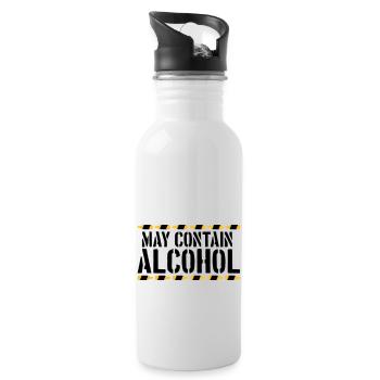 Saying May contain alcohol - Water bottle with straw - white - Right