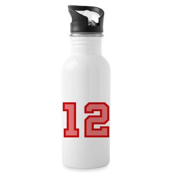 Cool Retro Retrostyle Jersey Number Back Number - Water bottle with straw - white - Right