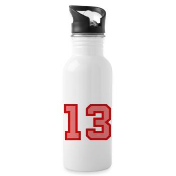 Cool Retro Retrostyle Jersey Number Back Number - Water bottle with straw - white - Right