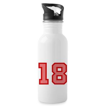 Cool Retro Retrostyle Numéro de maillot numéro de dos - Gourde avec paille intégrée - blanc - Droite