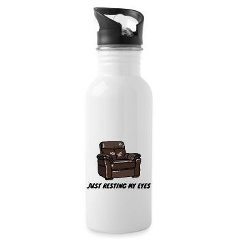 Just Resting My Eyes - Water bottle with straw - white - Right