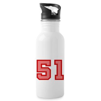 Cool Retro Retrostyle Numéro de maillot numéro de dos - Gourde avec paille intégrée - blanc - Droite