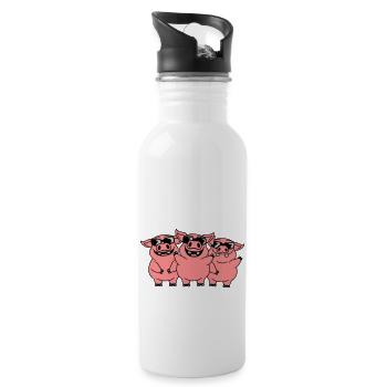 Sunglasses Cool Pigs Team - Water bottle with straw - white - Right