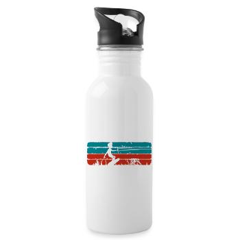 t shirt je fais du kite-surf et toi - Gourde avec paille intégrée - blanc - Droite