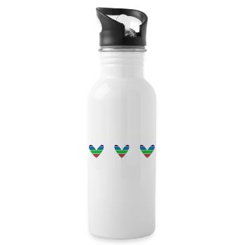 CŒUR. CŒURS. SAINT VALENTIN. LOVE. AMOUR. HEART - Gourde avec paille intégrée - blanc - Droite