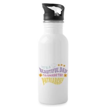 Frauen Gleichberchtigung Design und Feminusmus - Trinkflasche mit integriertem Trinkhalm - Weiß - Rechts