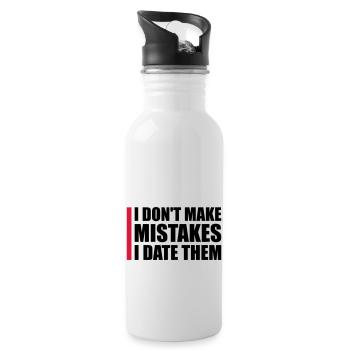Date Mistakes Zitat Logo - Trinkflasche mit integriertem Trinkhalm - Weiß - Rechts