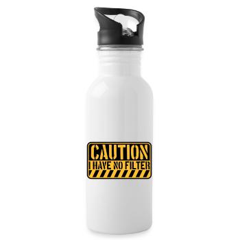 caution no filter Zitat - Trinkflasche mit integriertem Trinkhalm - Weiß - Rechts