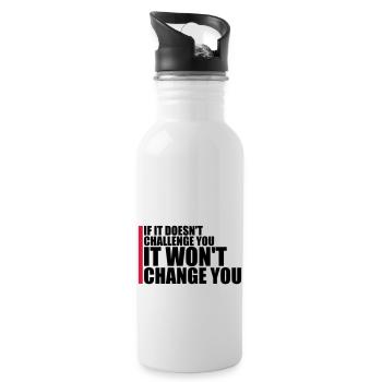 Workout Fitness Motivation Quote - Water bottle with straw - white - Right