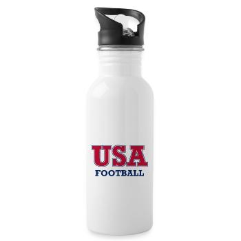 USA Football - National Colors - United States of - Water bottle with straw - white - Right