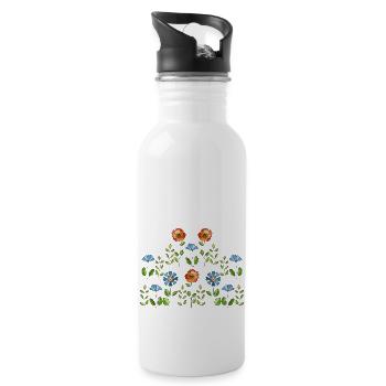 Fleur - Gourde avec paille intégrée - blanc - Droite