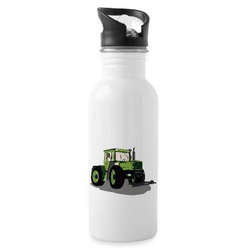 Trecker, Traktor, Landwirtschaft, Agrar, MB Trac - Trinkflasche mit integriertem Trinkhalm - Weiß - Rechts