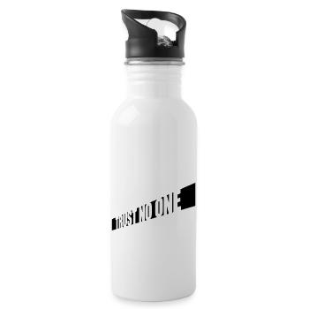 trust no one Zitat - Trinkflasche mit integriertem Trinkhalm - Weiß - Rechts
